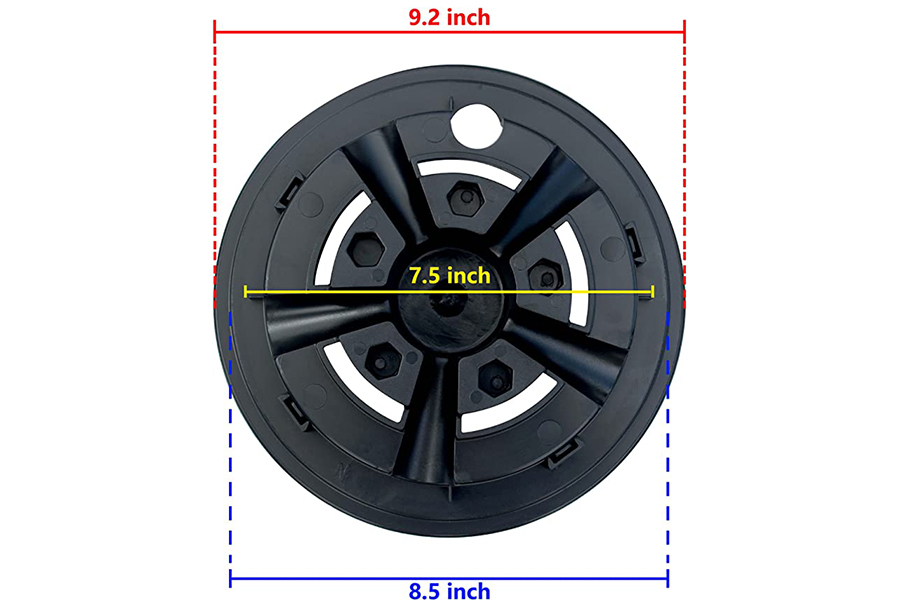 Penutup Roda Kereta Golf Warna Hitam